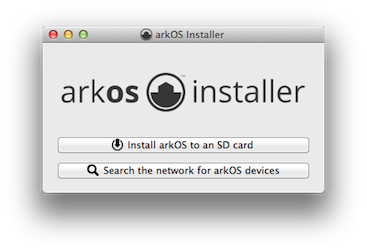 Capture de l’accueil de l’installer de arkOS