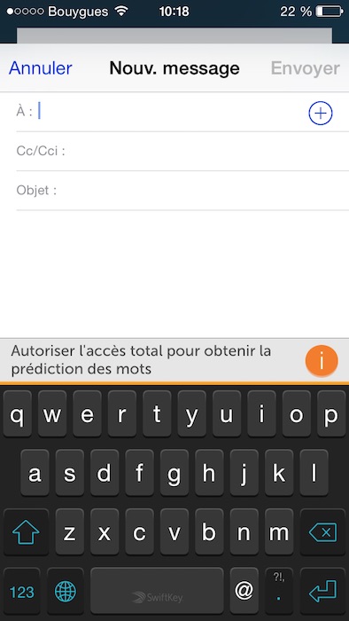 Capture du clavier SwiftKey