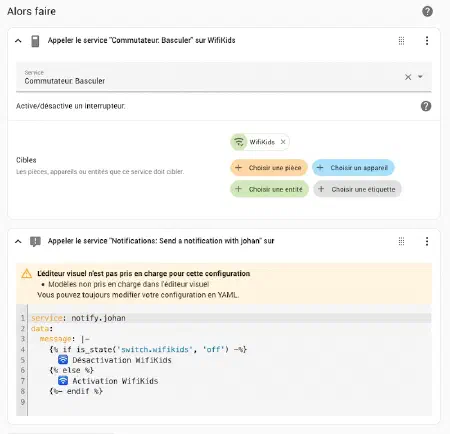 Actions executées par l&rsquo;automatisation