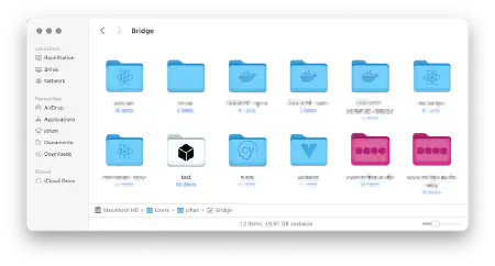 Capture d’une fenêtre de Finder avec des icons personnalisées
