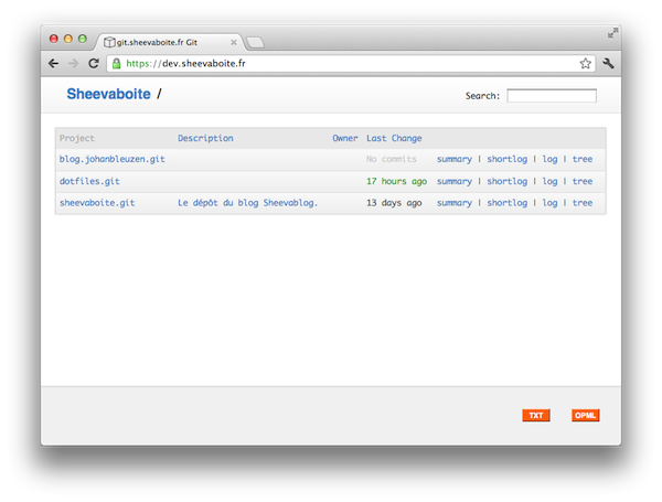 L’interface “améliorée” de gitweb