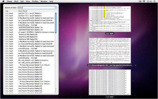Interface de Terminal améliorée par iTerm2 avec Expose
