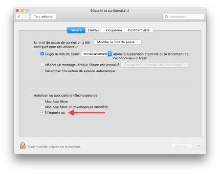 Capture des préférences de sécurité d’OSX Yosemite