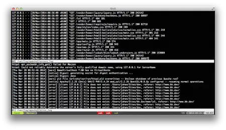 Aperçu de multitail avec les logs d&rsquo;Apache